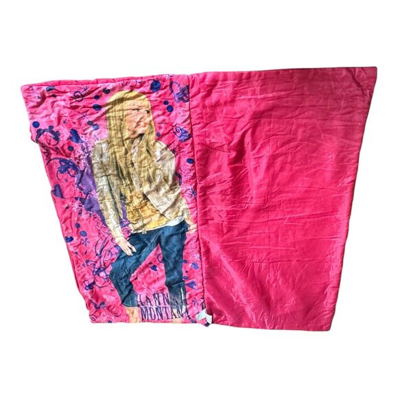 Vintage Y2K Disney Hannah Montana Pink Sleeping Bag Blanket Zip Up - Picture 3 of 13